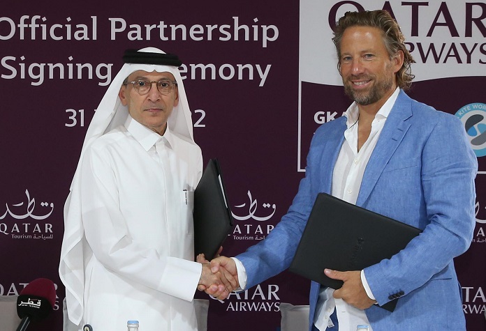 Qatar Tourism Genel Sekreteri ve Qatar Airways CEO'su Akbar Al Baker, Global Kitesports Association genel sekreteri Dr. Jörgen Vogt