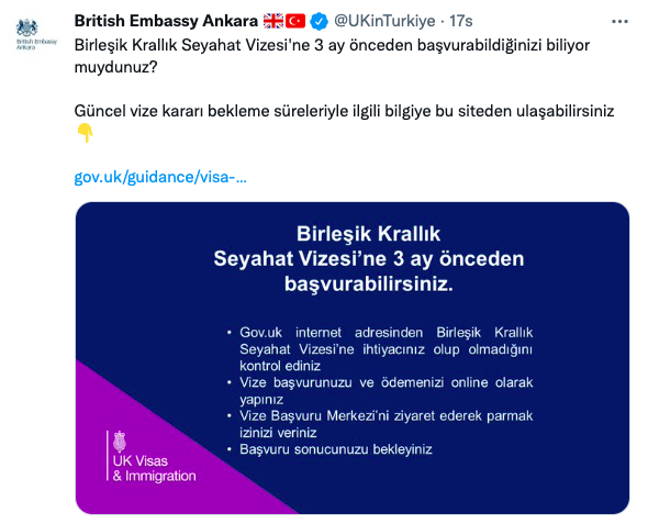 İngiltere Büyükelçiliği’nden vize açıklaması