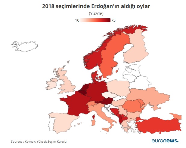 2018 seçimlerinde Erdoğan'ın aldığı oylar