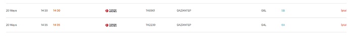 14:30'da yapılması gereken uçuşların iptal edildiği görülüyor