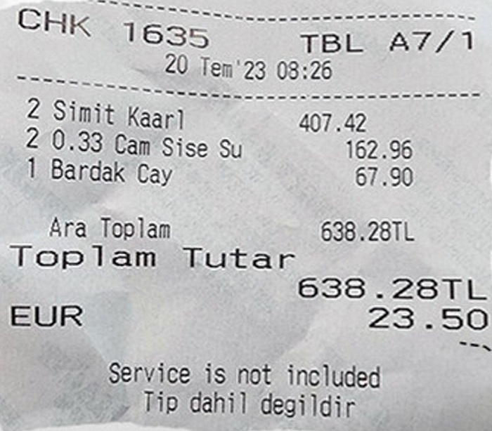 Sabiha Gökçen'de su 81 lira, simit 203 lira, çay 67 lira... 